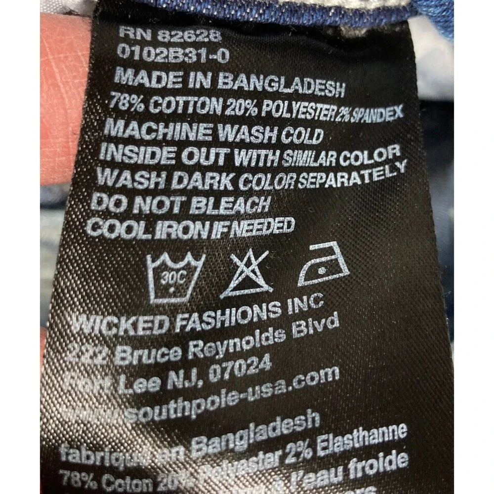 Southpole Jeans Men's 32x32 Blue Moto Camo Faded Skater Rocker Grunge Streetwear